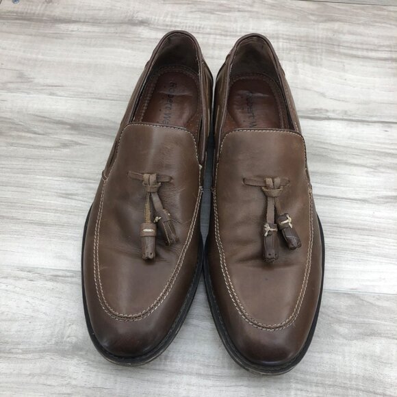 Robert Wayne Loafers Mens 8 Brown Leather Slip On Tassel Shoes main image 10
